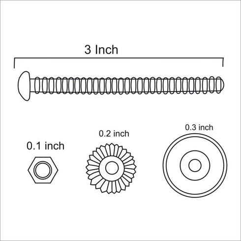 Brass Antique Set of 5 Screw